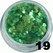 Ozdoba do paznokci Hologramy Mini zielone aqua w pojemniczku 5ml - 19