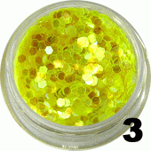 Ozdoba do paznokci Hologramy Mini żółte w pojemniczku 5ml- 3