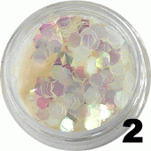 Ozdoba do paznokci Hologramy Normal białe aqua opalizujące na różowo w pojemniczku 5ml- 2