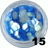 Ozdoba do paznokci Hologramy Normal błękitne aqua w pojemniczku 5ml- 15