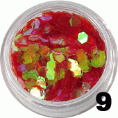 Ozdoba do paznokci Hologramy Normal czerwone aqua w pojemniczku 5ml- 9