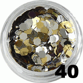 Ozdoba do paznokci Hologramy Normal złote i srebrne w pojemniczku 5ml- 40