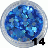 Ozdoba do paznokci Hologramy Normal niebieskie aqua w pojemniczku 5ml- 14