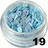 Kwadraty z dziurką do zdobienia paznokci błękitne 5ml - 19