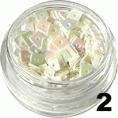 Kwadraty z dziurką do zdobienia paznokci ecru 5ml - 2