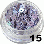 Kwadraty z dziurką do zdobienia paznokci liliowe 5ml - 15