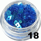 Kwadraty z dziurką do zdobienia paznokci niebieskie aqua 5ml - 18