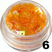 Kwadraty z dziurką do zdobienia paznokci pomarańczowe aqua 5ml - 6