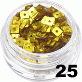 Kwadraty z dziurką do zdobienia paznokci złote 5ml - 25