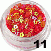 Kwiatki z dziurką czerwone opalizujące 5ml - 11