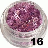 Kwiatki z dziurką liliowy hologram 5ml - 16