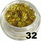 Kwiatki z dziurką złoty hologram 5ml - 32
