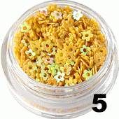 Kwiatki z dziurką żółte opalizujące 5ml - 5 