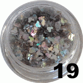 Ozdoba do paznokci Myszka Miki srebrny hologram w w pojemniczku 5ml - 19