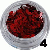 Ozdoba do paznokci nutki w pojemniczku czerwone opalizujące 5ml - 4