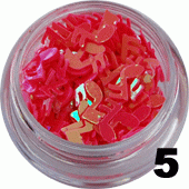 Ozdoba do paznokci nutki w pojemniczku koralowe opalizujące 5ml - 5