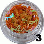 Ozdoba do paznokci nutki w pojemniczku pomarańczowe opalizujące 5ml - 3