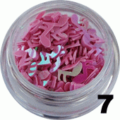 Ozdoba do paznokci nutki w pojemniczku różowe opalizujące 5ml - 7