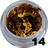 Ozdoba do paznokci nutki w pojemniczku złote 5ml - 14