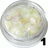 Ozdoba do paznokci Okręgi białe aqua w pojemniczku 5ml - 1