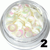 Ozdoba do paznokci Okręgi białe opalizujące  w pojemniczku 5ml - 2