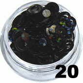 Ozdoba do paznokci Okręgi czarne w pojemniczku 5ml - 20