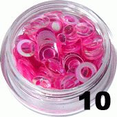 Ozdoba do paznokci Okręgi fuksja aqua w pojemniczku 5ml - 10