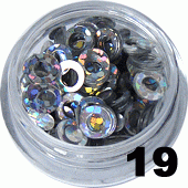 Ozdoba do paznokci Okręgi srebrne hologram w pojemniczku 5ml - 19