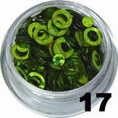 Ozdoba do paznokci Okręgi zielone  w pojemniczku 5ml - 17
