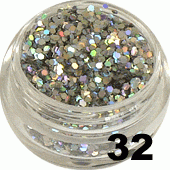 Ozdoba do paznokci Piegi srebrne hologram w pojemniczku 5ml - 32