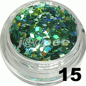 Ozdoba do paznokci Romby zielone hologram w pojemniczku 5ml - 15