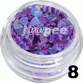 Ozdoba do paznokci Serduszka pełne fioletowe w pojemniczku 5ml - 8