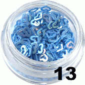 Ozdoba do paznokci Serduszka ramka chabrowe pastelowe w pojemniczku 5ml- 13