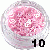 Ozdoba do paznokci Serduszka ramka jasny róż w pojemniczku 5ml- 10