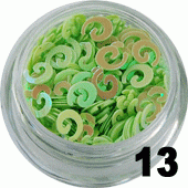 Ozdoba do paznokci Ślimaczki pistacjowe opalizujące w pojemniczku 5ml