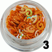 Ozdoba do paznokci Ślimaczki pomarańczowe opalizujące w pojemniczku 5ml