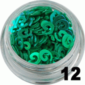 Ozdoba do paznokci Ślimaczki zielone opalizujące w pojemniczku 5ml