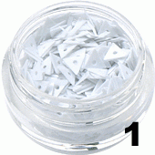 Ozdoba do paznokci Trójkąty białe w pojemniczku 5ml- 1