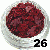 Ozdoba do paznokci Trójkąty bordowe w pojemniczku 5ml - 26