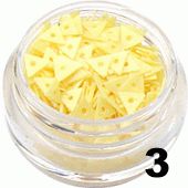 Ozdoba do paznokci Trójkąty cytrynowe w pojemniczku 5ml - 3
