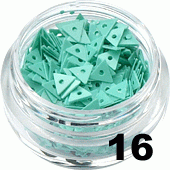 Ozdoba do paznokci Trójkąty miętowe w pojemniczku 5ml - 16