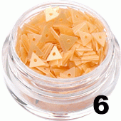 Ozdoba do paznokci Trójkąty morelowe w pojemniczku 5ml - 6