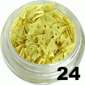 Ozdoba do paznokci Trójkąty żółte w pojemniczku 5ml - 24