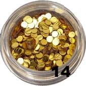 14.Kółeczka pełne do zdobienia paznokci złote 5 ml