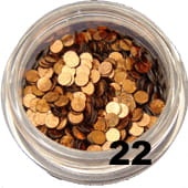 22.Kółeczka pełne do zdobienia paznokci brązowy mix 5 ml