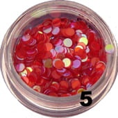 5.Kółeczka pełne do zdobienia paznokci czerwone 5 ml