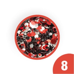 8.Kolorowe konfetti do zdobień w słoiczku 3 ml