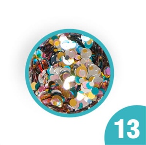 13. Kolorowe konfetti do zdobień w słoiczku 3 ml