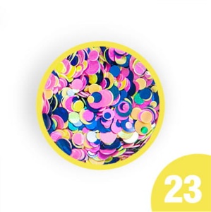 23. Kolorowe konfetti do zdobień w słoiczku 3 ml