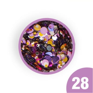 28. Kolorowe konfetti do zdobień w słoiczku 3 ml